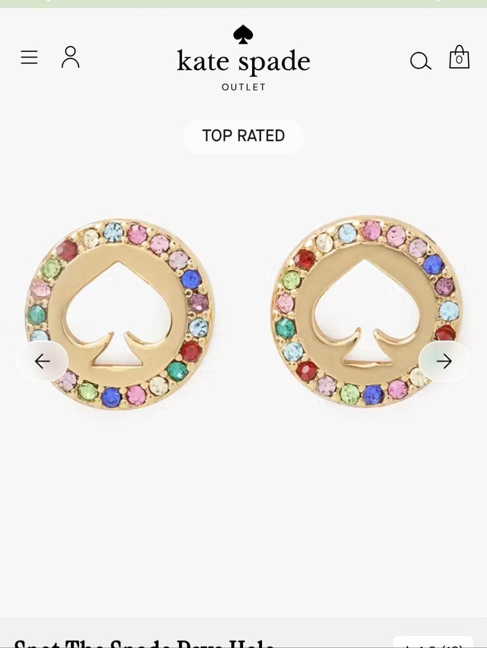 NWT Kate Spade Multicolor Spot The Spade Stud Earrings